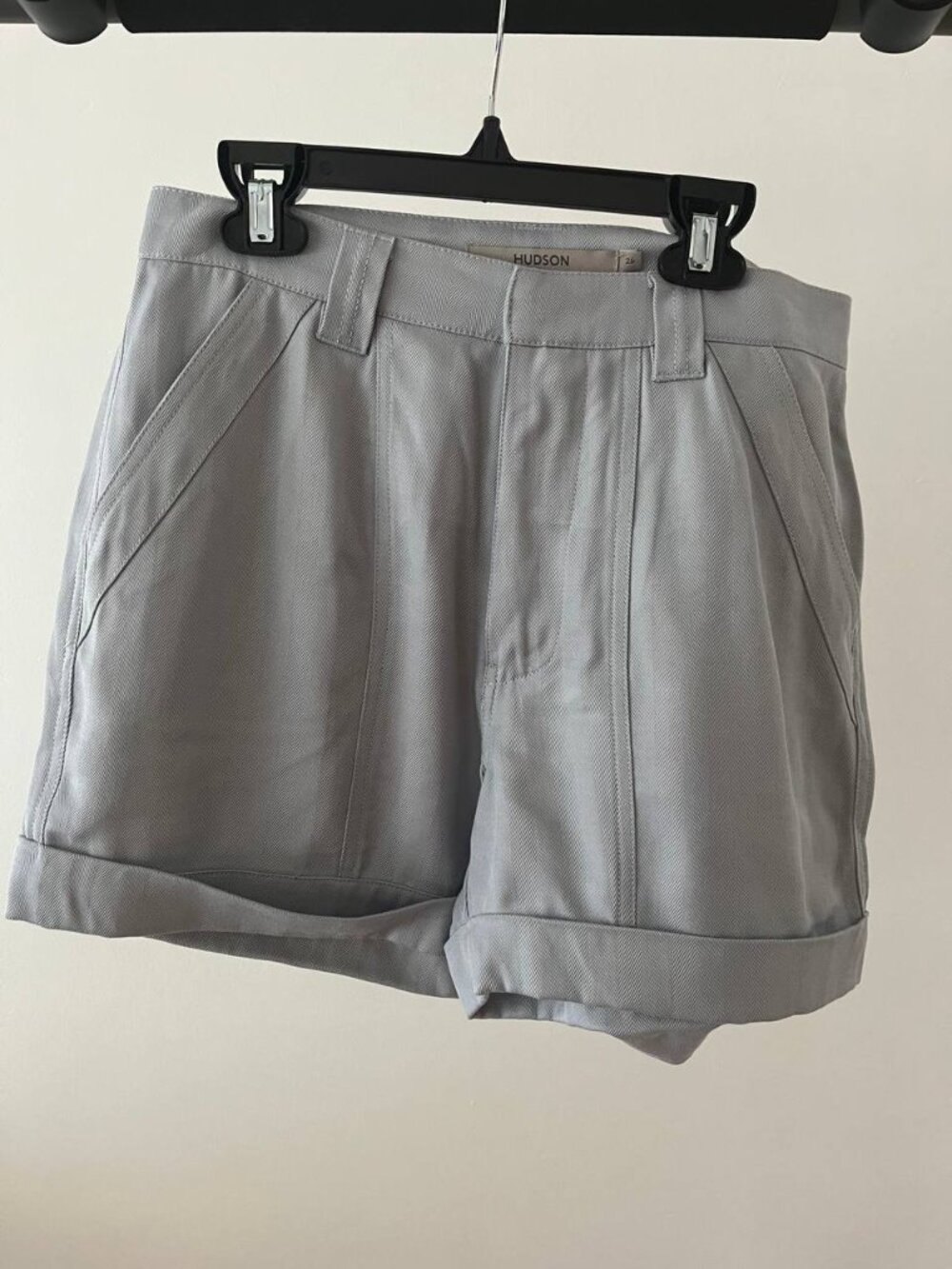 Hudson Trouser Short Herringbone High R Blue Gray - Size 26 - NEW WITH TAGS